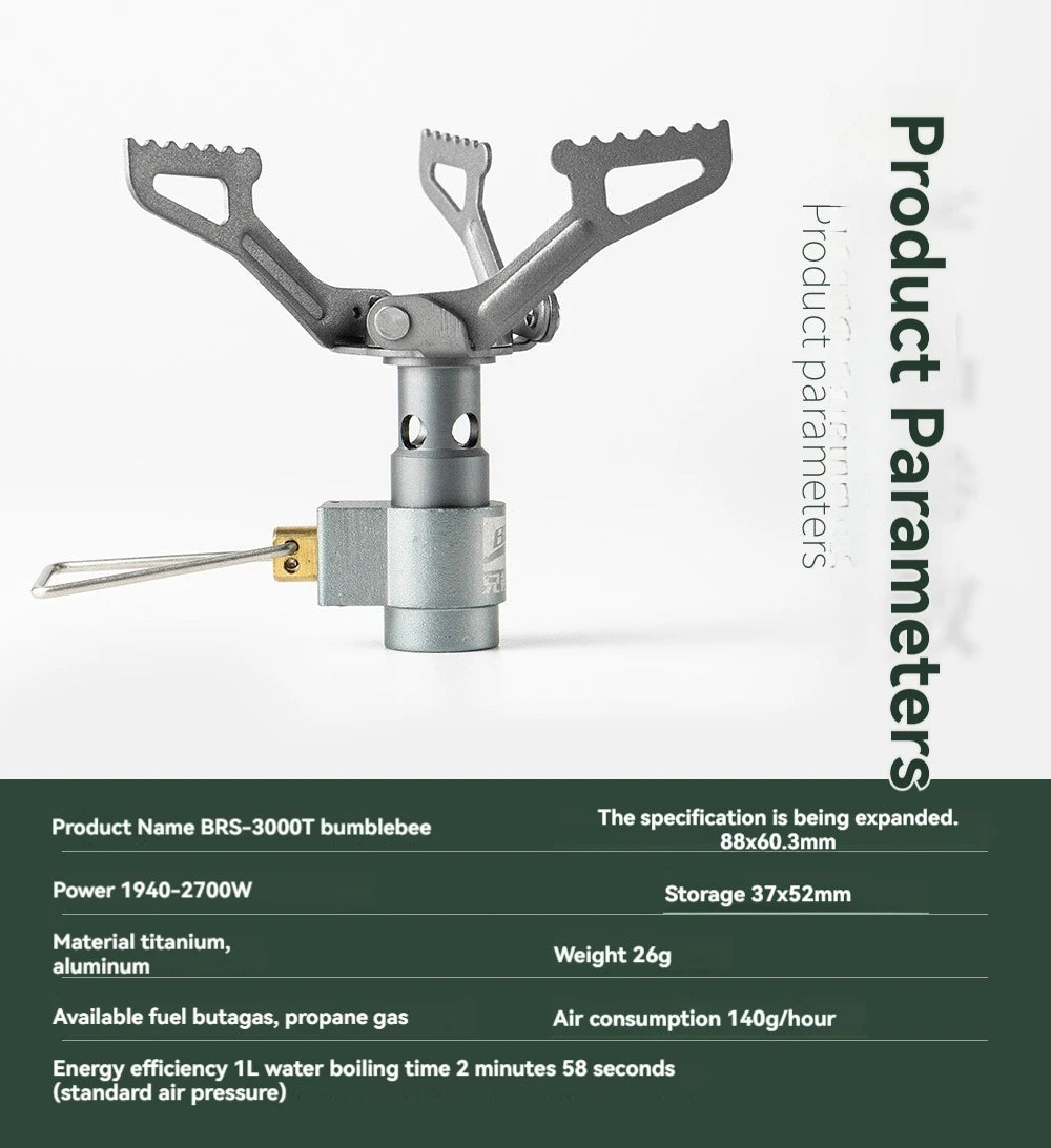 BRS-3000T Titanium Mini Camping Gas Burner